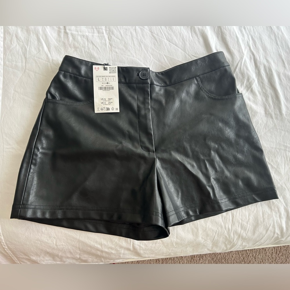 NWT Zara Faux Leather Shorts